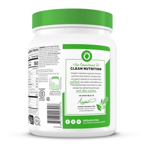 Organic Protein™ Plant Based Protein Powder - Vanilla Bean