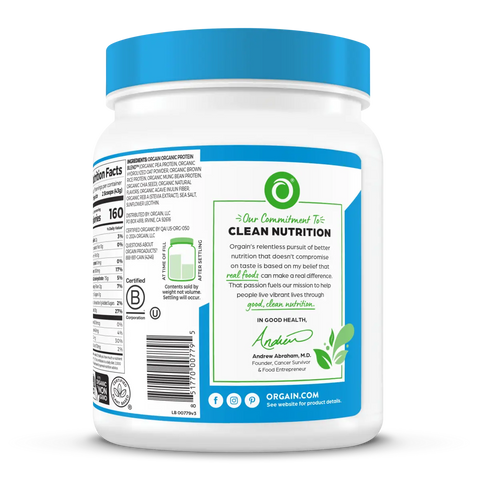 Organic Protein™ + Oatmilk Plant Based Protein Powder - Vanilla