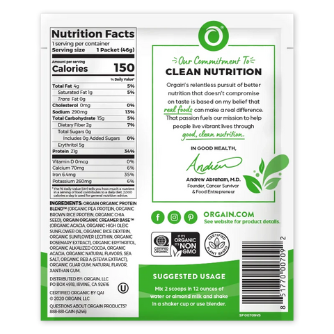 Organic Protein™ Plant Based Protein Powder - Creamy Chocolate Fudge